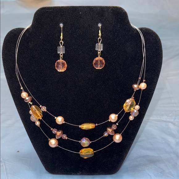 Paparazzi Gold and Pink Multi-Strand Necklace Set - Picture 1 of 1